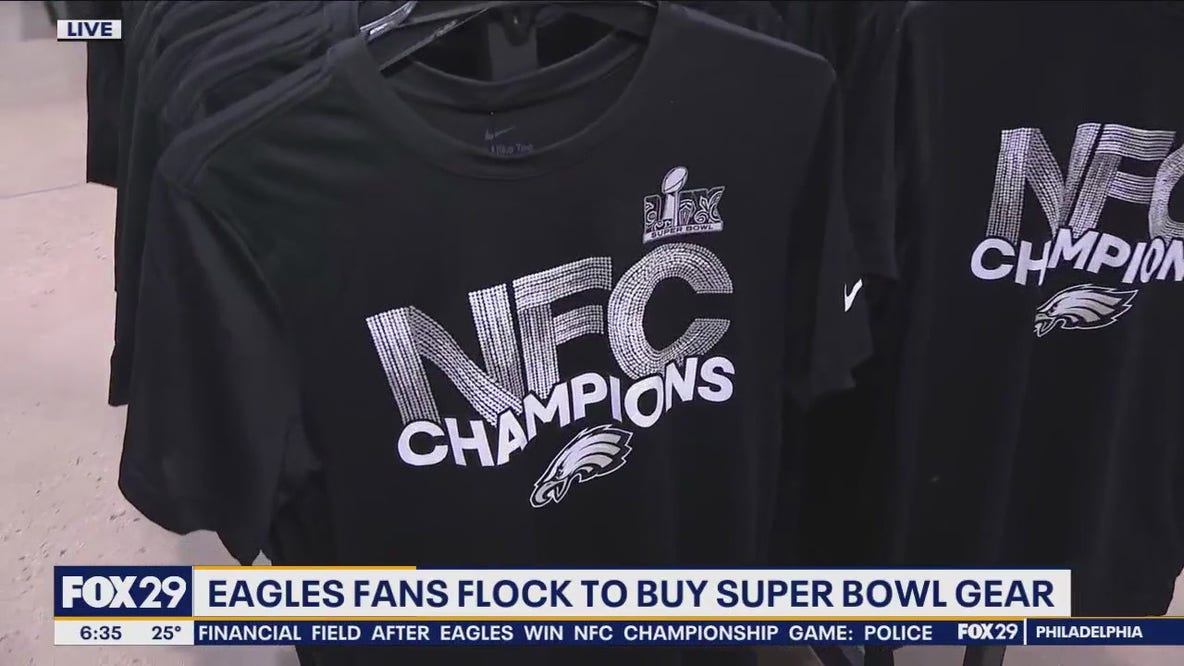 Eagles fans rush to buy NFC Championship gear after earning Super Bowl berth