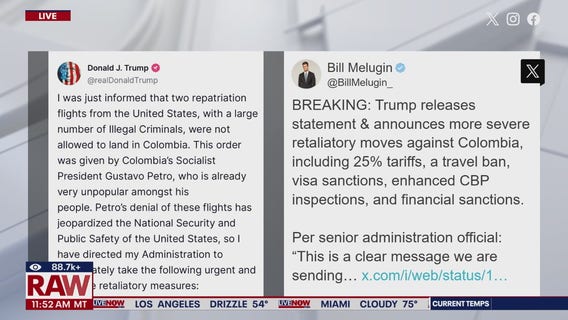 Trump latest: Colombia retaliation; Palestinian refugee comments