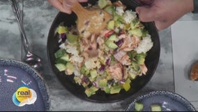 Pan-seared salmon poke bowl; Ying's Kitchen