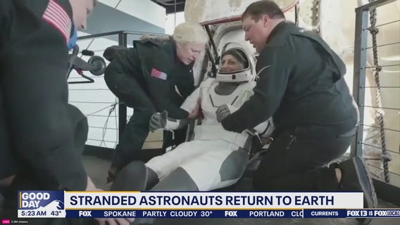 Stranded NASA astronauts return to earth