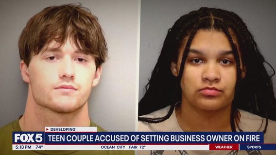 Teen couple accused of trapping Maryland man inside his own car, lighting it on fire