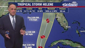 Tropical Storm Helene tracking toward Florida landfall