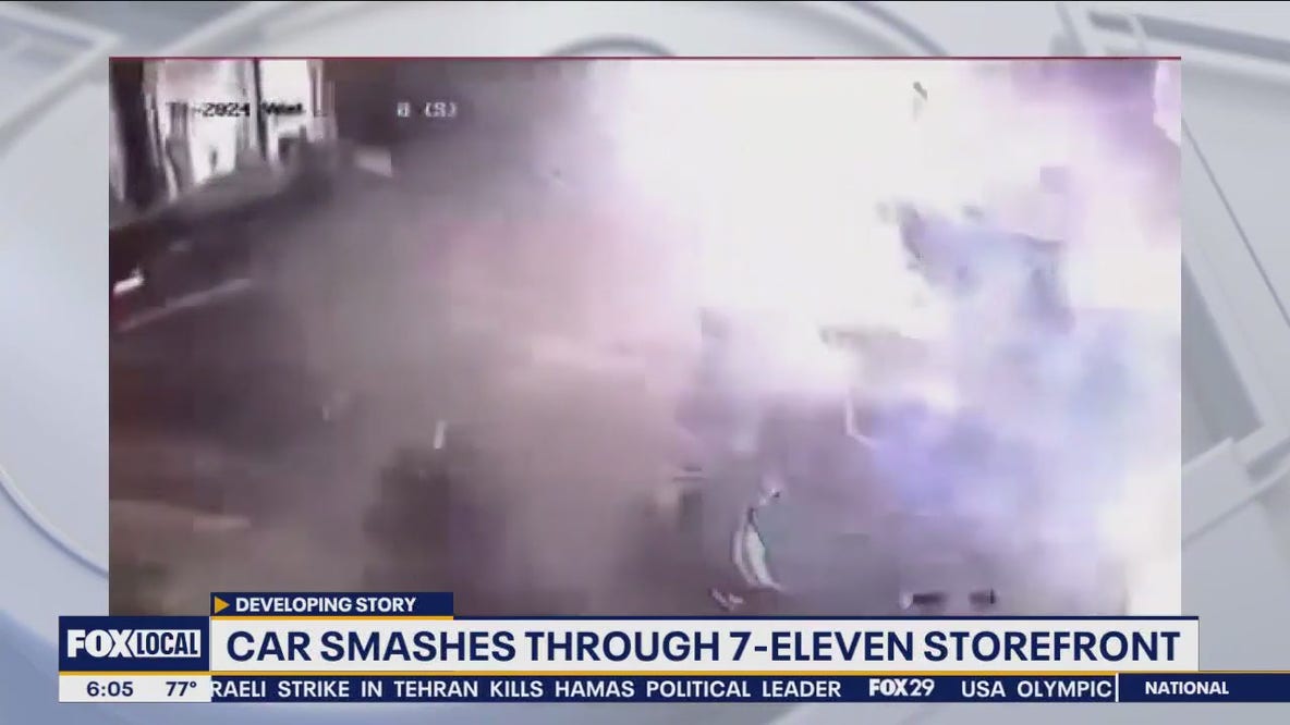 Car smashes through 7-Eleven filled with customers in Northeast Philadelphia