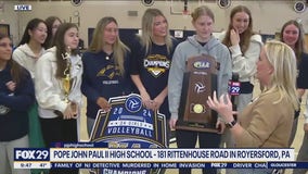 Pope John Paul II High School girls' volleyball team wins state championships