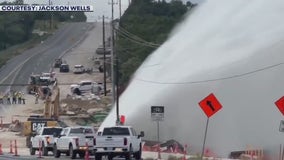 Water main break after construction mishap