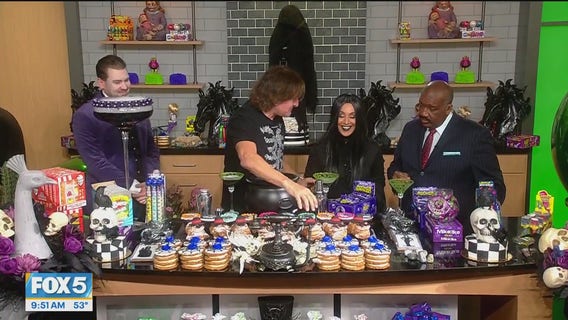 Decking out the studio with spooky desserts and decor