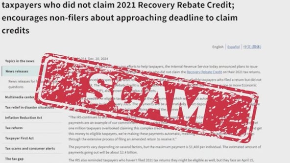 IRS warning about stimulus check scam