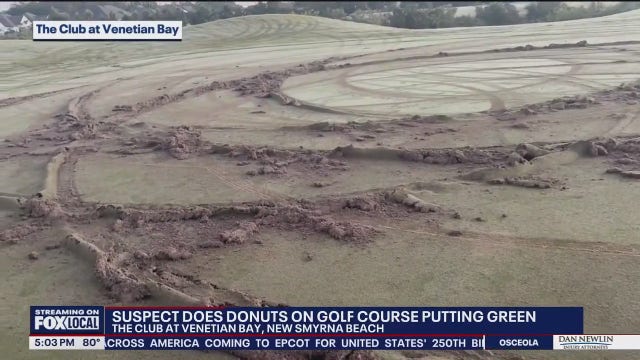 Driver's joyride destroys Florida golf course green