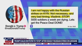 Trump calls for Putin to 'stop' following airstrike