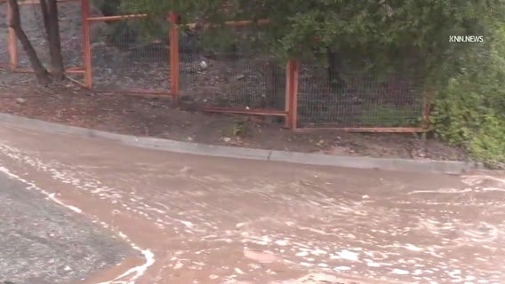 Heavy rain soaks areas devastated by Eaton Fire