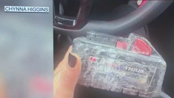 Battery smashes through woman's windshield on Florida Turnpike