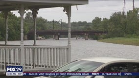 Neshaminy Creek on the rise in Bucks County as Debby dumps heavy rain