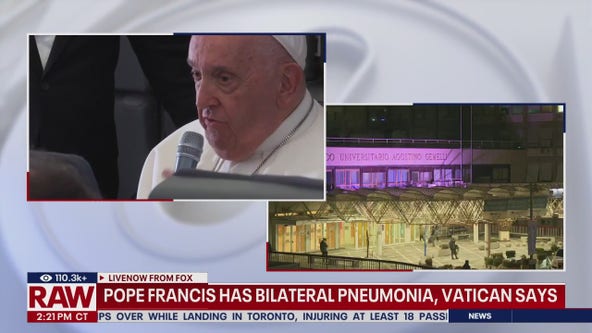 Pope Francis has bilateral pneumonia, Vatican says