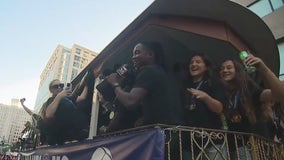 Orlando Pride's Barbra Banda cheers on parade goers