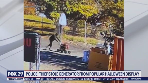 Thief steals generator from popular Halloween light show display