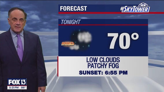 Tampa weather | Low clouds and patchy fog