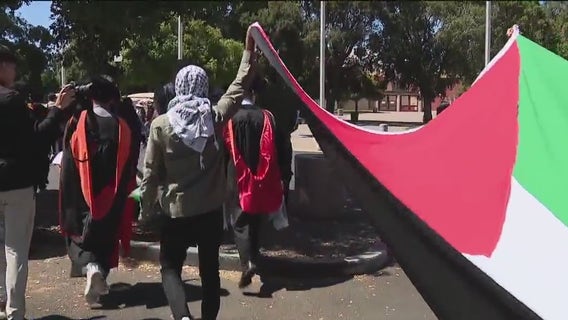 Stanford grads, family members walkout of commencement in protest of Israel-Hamas war