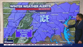 Snow showers, freezing rain in DC region on Christmas Eve morning