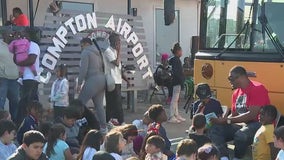 Holiday toy giveaway at Compton Airport