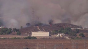 Brush fire breaks out just off 5 Freeway in LA
