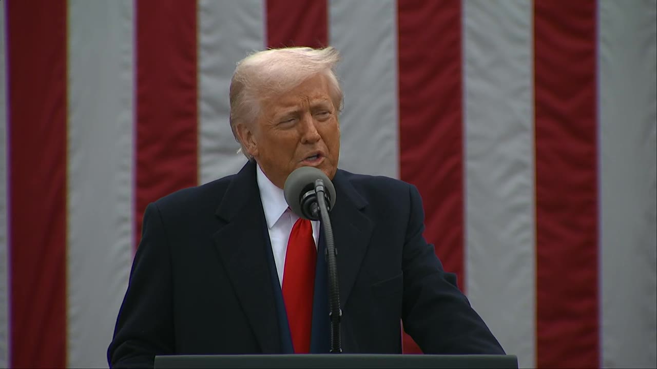 Trump tariffs announcement: President arrives at Rose Garden