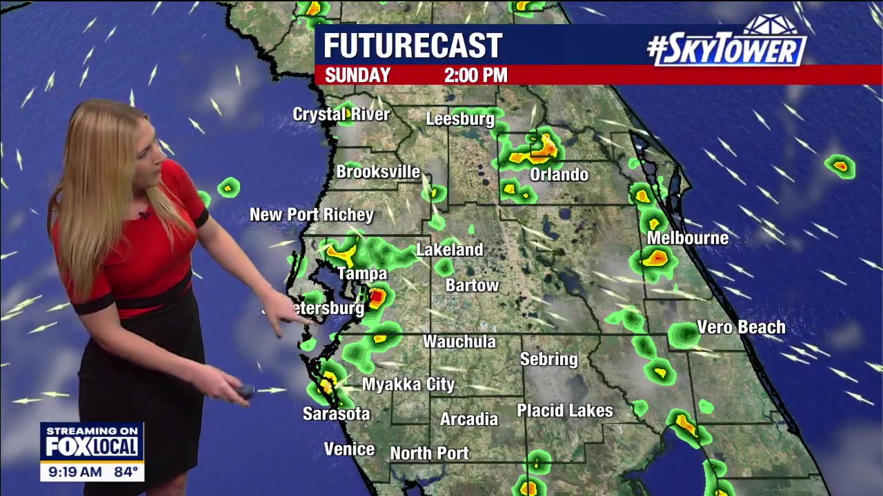 Tampa weather: Late day scattered storms on Sunday