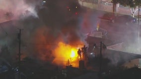 Pacoima structure fire critically injures 1