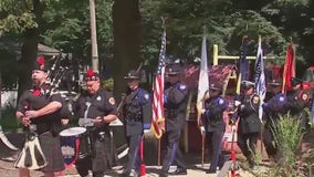 Memorial ceremony held in Evanston for fallen firefighters, police officers