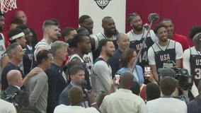 VP Harris surprises Team USA Basketball