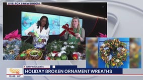 DIY Holiday Broken Ornament Wreaths