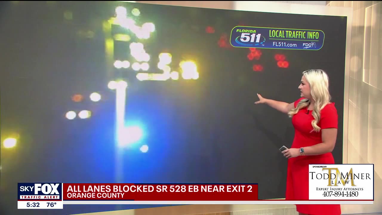 All lanes blocked on S.R. 528 eastbound in Orange County