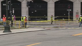 Manhole explosion in downtown Detroit