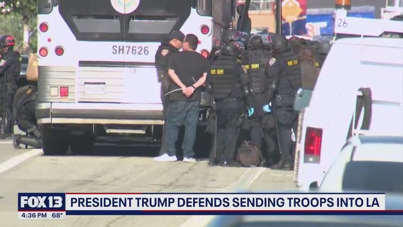 Trump defends sending troops to LA protests