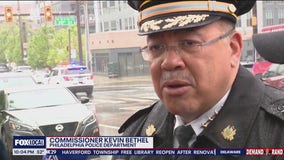 Police Commissioner Kevin Bethel gives remarks after officer released from hospital