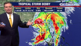 Debby downgraded to tropical storm