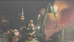 Barge in Queens catches fire