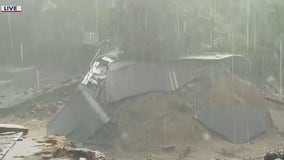 Flooding washes out roads on Long Island