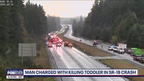 Man charged with killing toddler in SR 18 crash