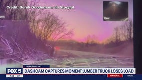 Video captures lumber load crashing into car on Pennsylvania highway