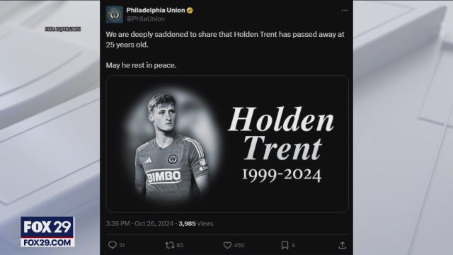 Holden Trent, of the Philadelphia Union, has died, team announces