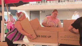 Racine Cardboard Boat Race; assembly time!