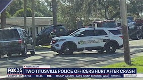 2 Titusville officers hospitalized after car crash