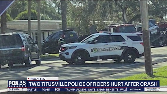 2 Titusville officers hospitalized after car crash