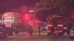 Murder suspect barricaded in downtown LA