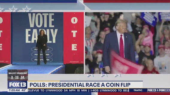 Presidential election polls: The race is as close as a coin flip
