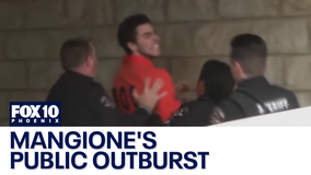 Luigi Mangione struggles with police outside court