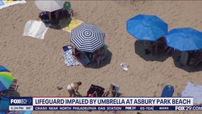 Lifeguard impaled by umbrella at Asbury Park Beach