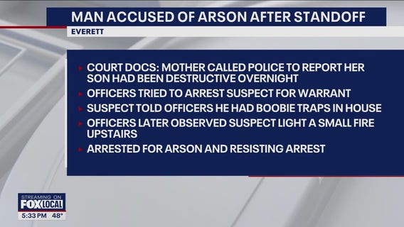 Man accused of arson after Everett standoff