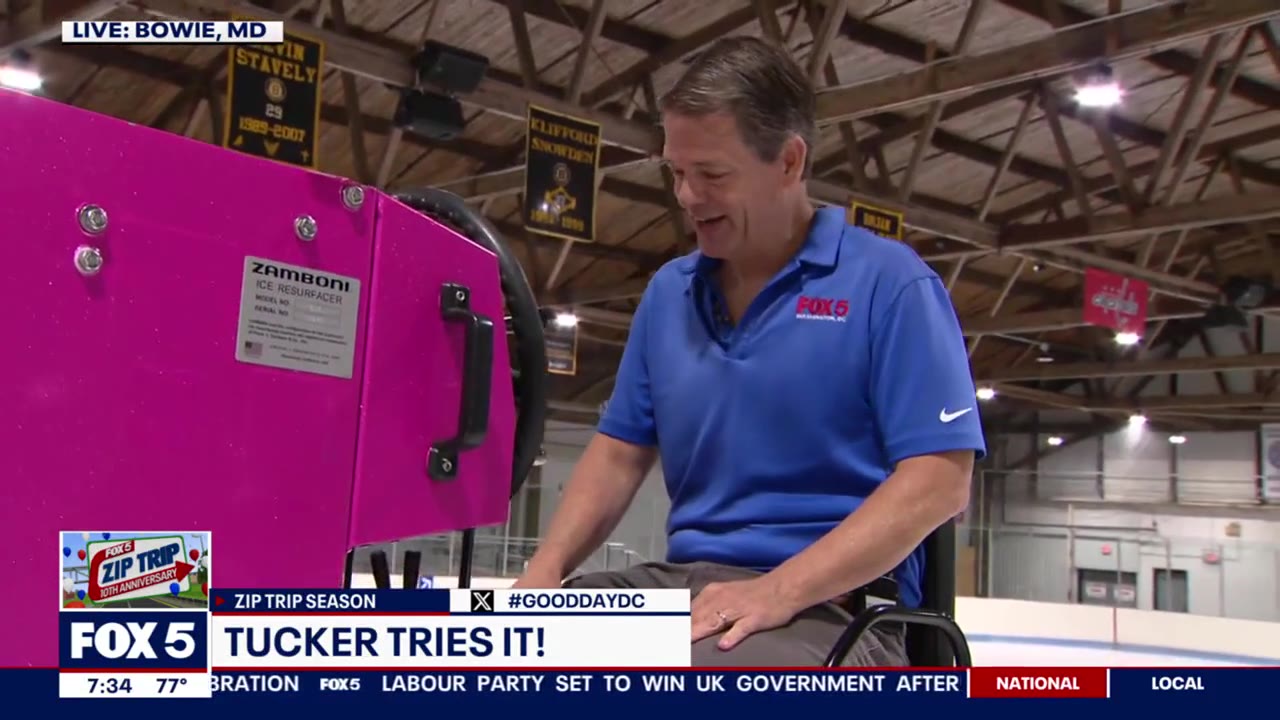 Tucker Tries Zamboni Machine at Bowie ZipTrip