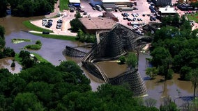 Valleyfair flooding; Chopper video shows flood damage